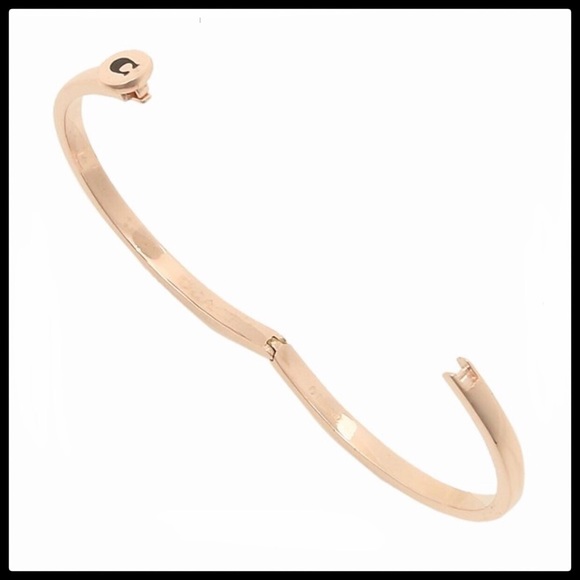 NWT Coach Signature Rose Gold Bangle Bracelet - Picture 5 of 8
